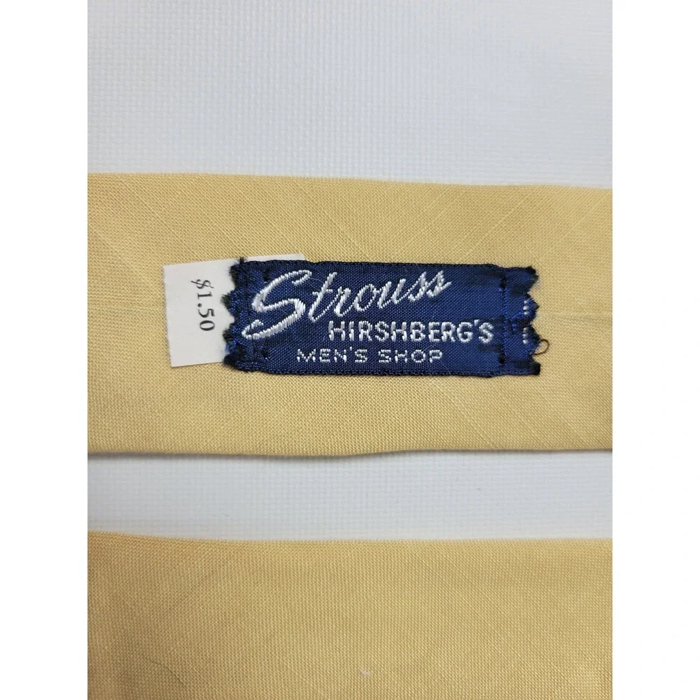 Vintage Beau Brummell Yellow Acetate Tie Embroidered Knight Square End 2.5 inch